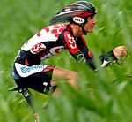 Frank Schleck beim Zeitfahren in Rennes während der Tour de France 2006